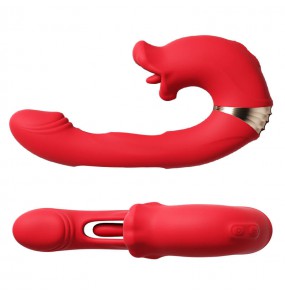 MizzZee - XIAOLANG Tongue Lick Slap Vibrator (Chargeable - Red)